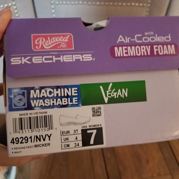 Skechers Go Walk Travel Slip-Ons Charcoal/Light Blue - Picture 13 of 15